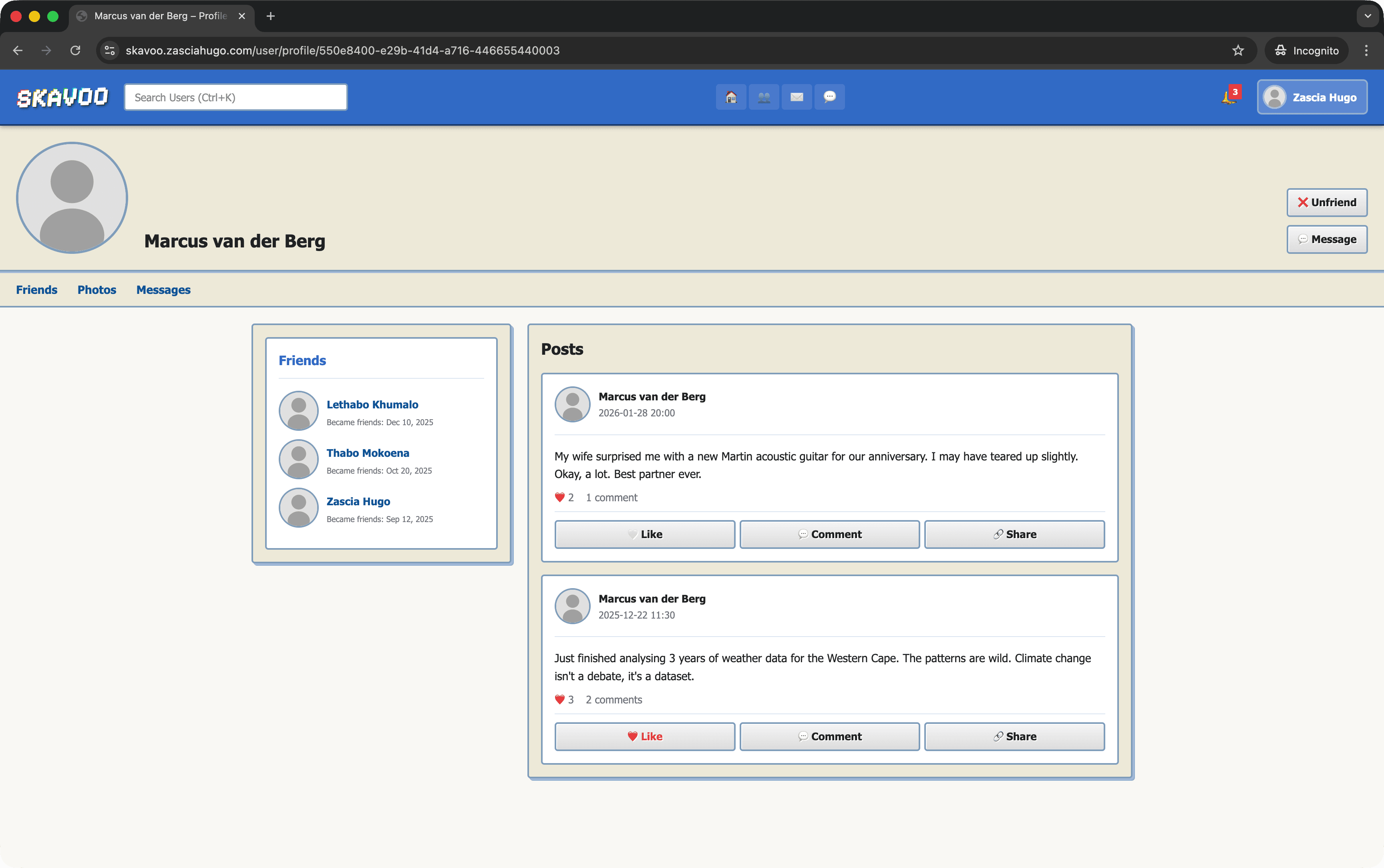 Skavoo - Other User Profile
