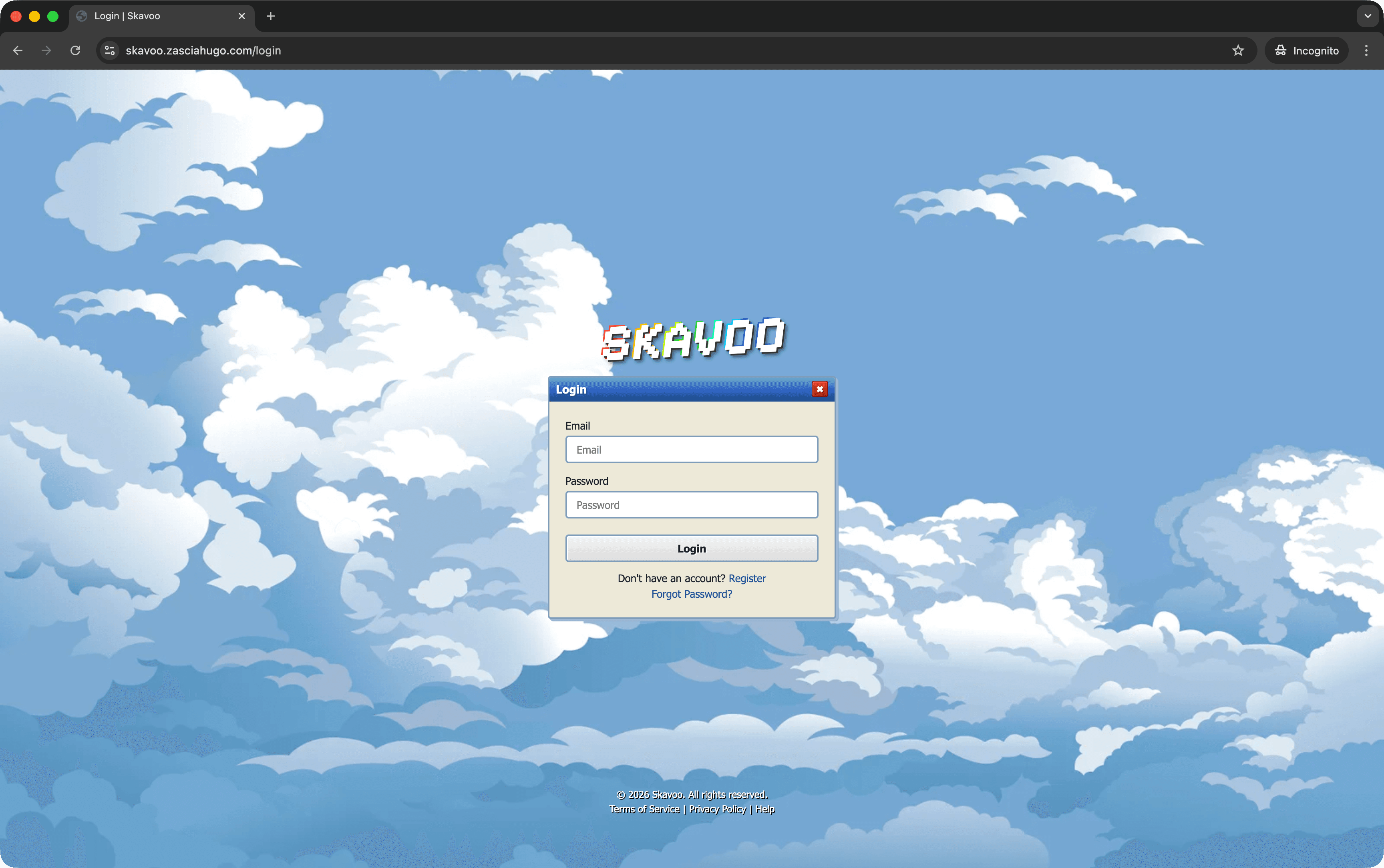 Skavoo - Login