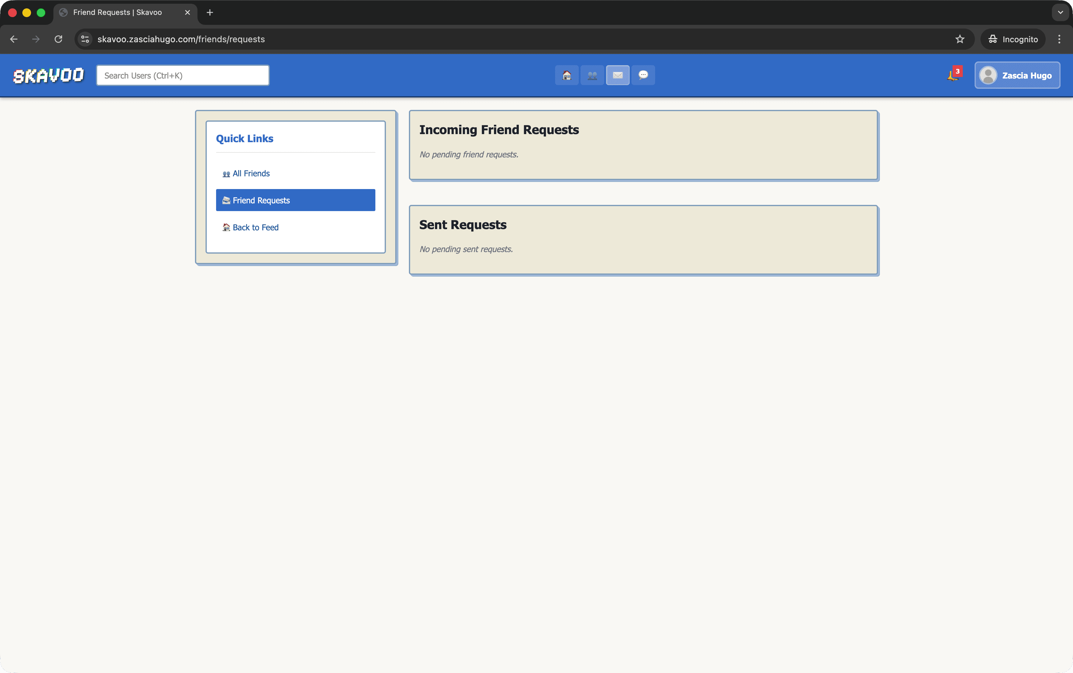 Skavoo - Pending Friend List